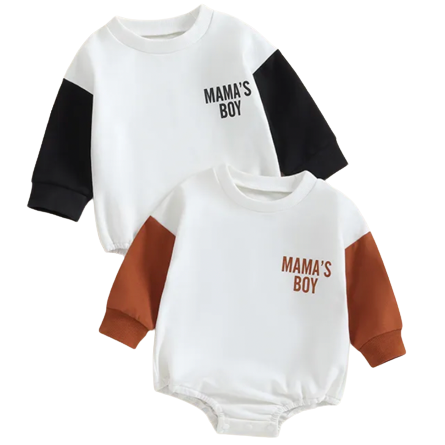 Mamas Boy Two Tone Rompers (2 Colors) - PREORDER