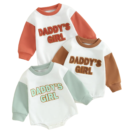 Daddys Girl Patch Rompers (5 Colors) - PREORDER