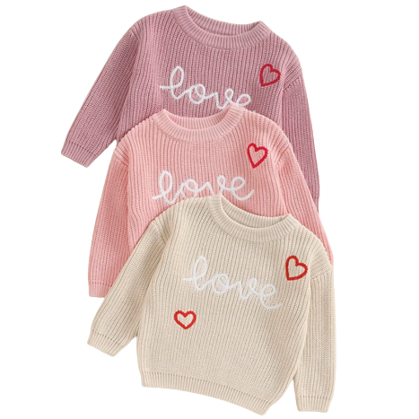 LOVE Hearts Knit Sweaters (3 Colors) - PREORDER