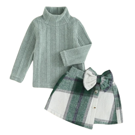 Layla Winter Plaid Skirt Outfit - PREORDER