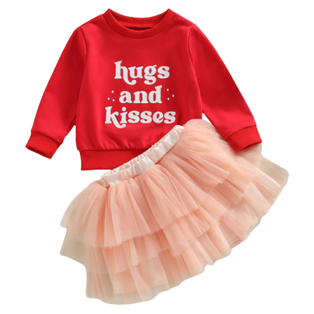 Hugs and Kisses Tutu Skirt Outfit - PREORDER