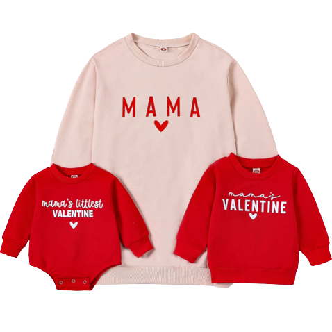 MAMA & MINI Matching Valentine Pullovers & Romper - PREORDER