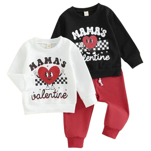 Mamas Valentine Checkered Outfits (2 Colors) - PREORDER