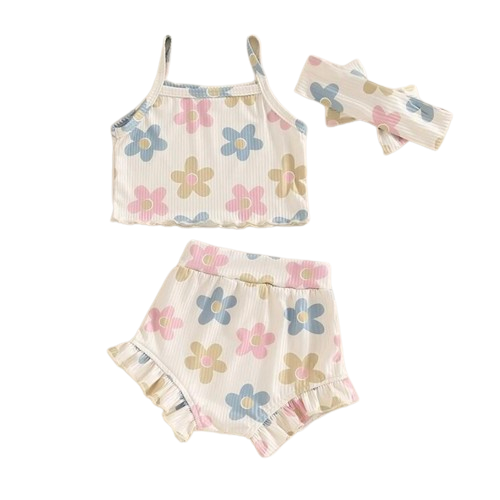 Pastel Kenzie Floral Outfit & Bow - PREORDER