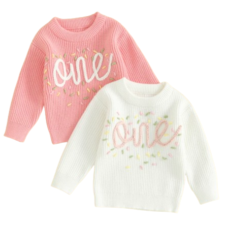 ONE Birthday Sprinkles Knit Sweaters (2 Colors) - PREORDER