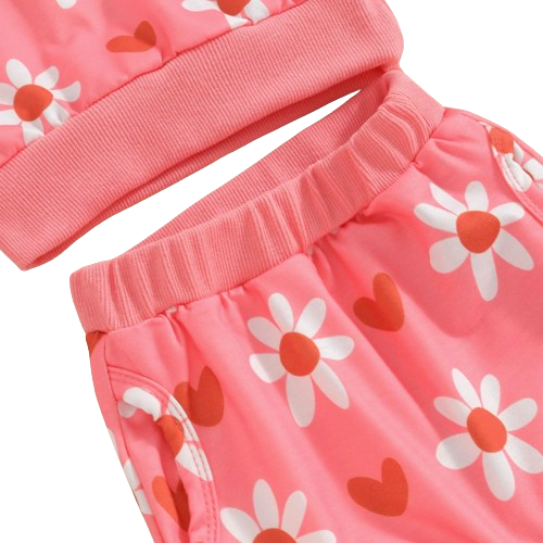 Pink Daisies & Hearts Outfit - PREORDER