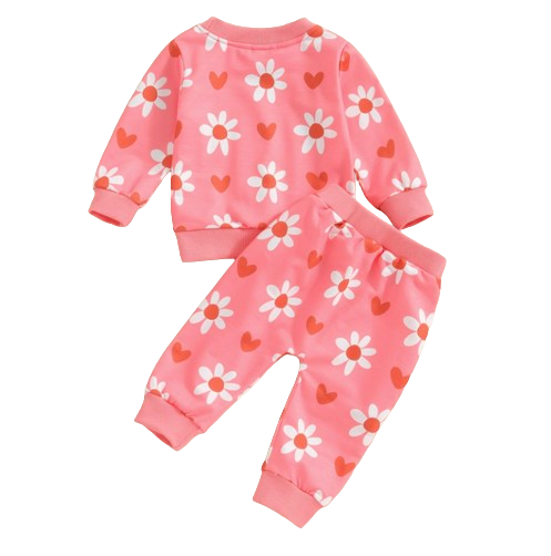 Pink Daisies & Hearts Outfit - PREORDER