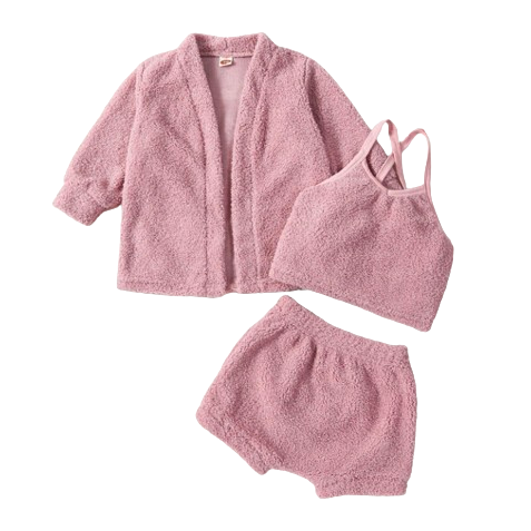 Pink Sherpa Casual Outfit - PREORDER