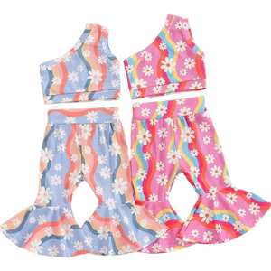 Groovy Daisies One Shoulder Outfits (2 Styles) - PREORDER