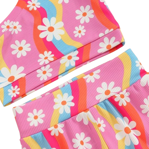 Groovy Daisies One Shoulder Outfits (2 Styles) - PREORDER
