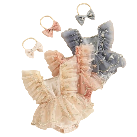 Wynter Floral Tutu Romper Dresses & Bows (3 Colors) - PREORDER