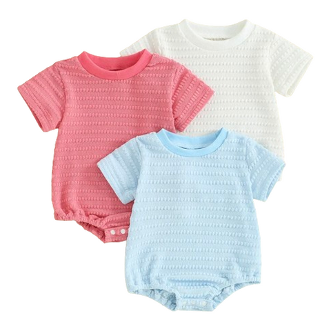 Spring Cable Textured Rompers (3 Colors) - PREORDER