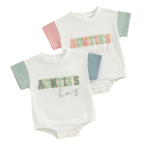 Aunties Boy/Girl Patch Rompers (2 Styles) - PREORDER