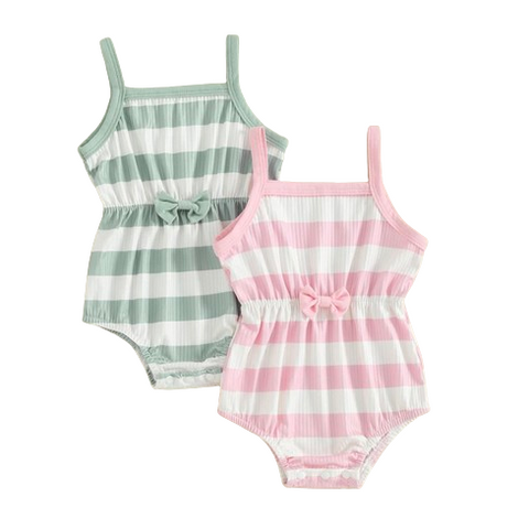 Striped Ribbed Tank Rompers (2 Colors) - PREORDER