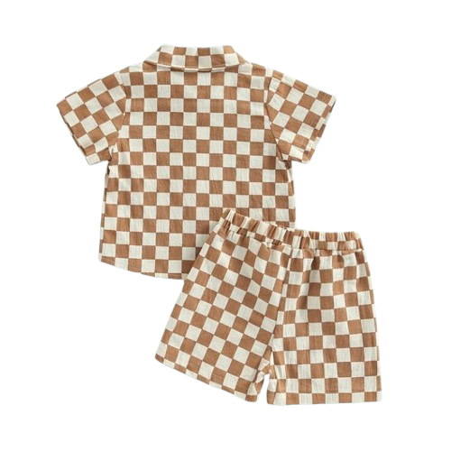 Golden Checkered Collar Outfit - PREORDER