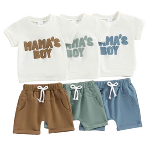 Mamas Boy Patch Short Outfits (3 Colors) - PREORDER