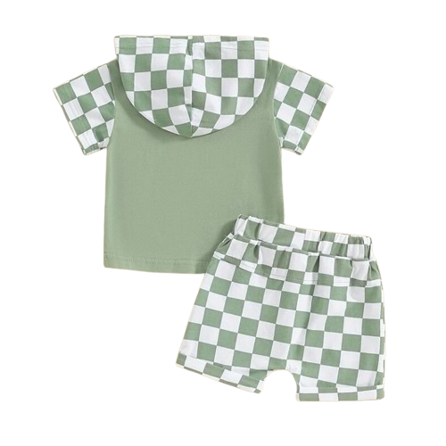 Mamas Boy Checkered Hooded Outfits (2 Colors) - PREORDER