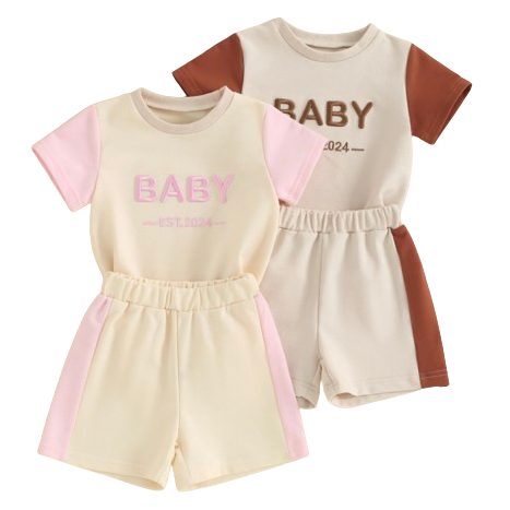 Baby Est 2024 Two Tone Outfits (2 Colors) - PREORDER