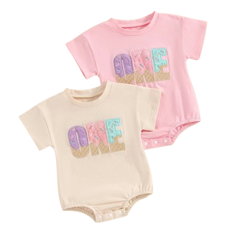 ONE Sprinkles Patch Rompers (2 Colors) - PREORDER