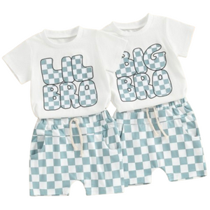 Big & Lil Bro Checkered Matching Outfits (2 Styles) - PREORDER