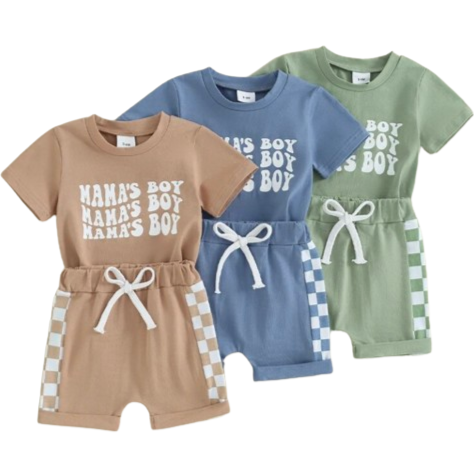 x3 Mamas Boy Checkered Outfits (3 Colors) - PREORDER
