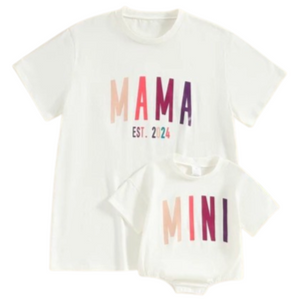 Girly MAMA & MINI est 2024 Matching Romper & T-Shirt - PREORDER