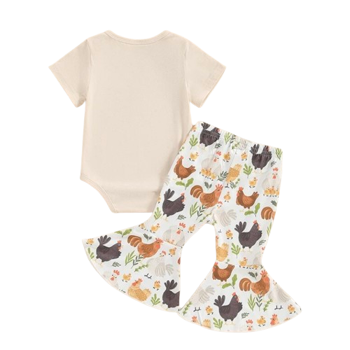 Lil Nugget Hens & Chicks Outfit & Bow - PREORDER
