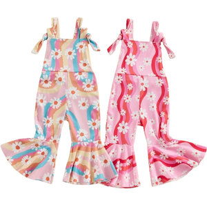 Groovy Daisies Ribbed Bells Rompers (2 Colors) - PREORDER