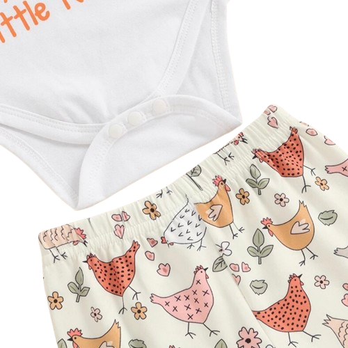 Aunties Lil Nugget Clipart Chickens Outfit & Bow - PREORDER