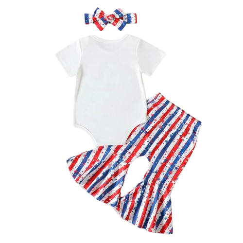 American Baby Stars & Stripes Outfit & Bow - PREORDER