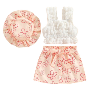 Clipart Daisies Skirt Outfit & Bow - PREORDER