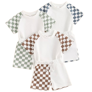 Two Tone Checkered Textured Outfits (3 Colors) - PREORDER
