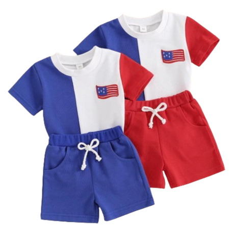 American Flag Patch Three Tone Outfits (2 Styles) - PREORDER