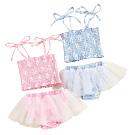Tutu Scrunch Daisies Outfits (2 Colors) - PREORDER