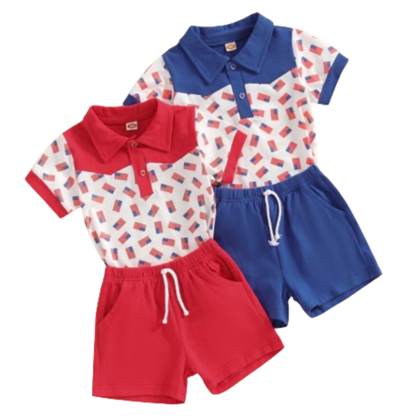 American Flags Collar Outfits (2 Colors) - PREORDER