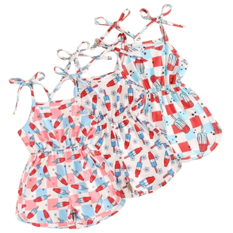 4th of July Bomb Pops Rompers (3 Styles) - PREORDER