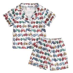 Colorful Tractors Pajamas - PREORDER