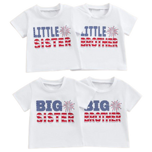 Stars & Stripes Sibling Casual T-Shirts - PREORDER