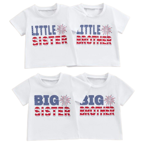 Stars & Stripes Sibling Casual T-Shirts - PREORDER