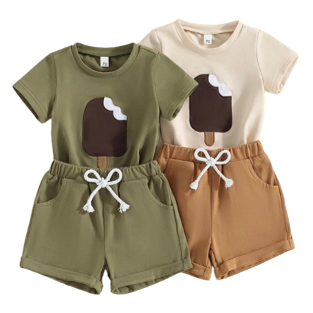 Neutral Summer Popsicles Outfits (2 Colors) - PREORDER