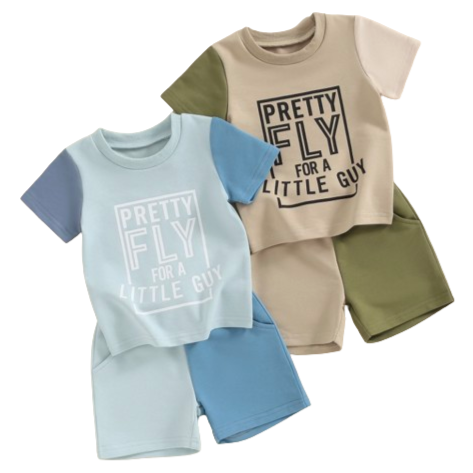 Pretty Fly for a Little Guy Three Tone Outfits (2 Colors) - PREORDER