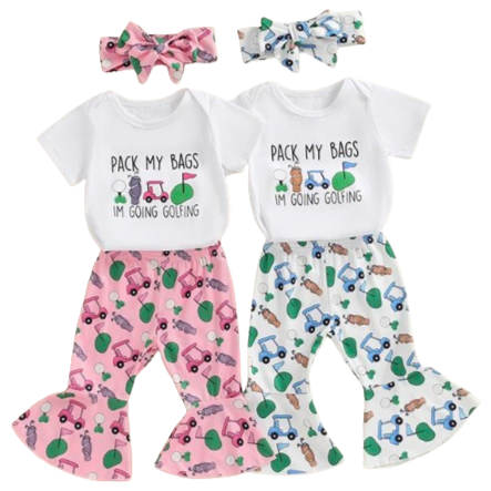 Im Going Golfing Outfits & Bows (2 Colors) - PREORDER