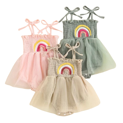 Over the Rainbow Tutu Rompers Dresses (3 Colors) - PREORDER