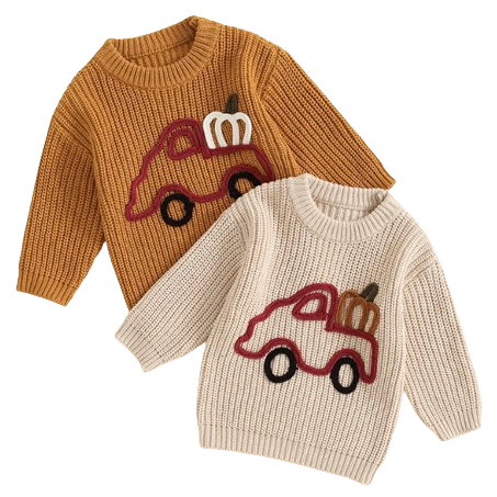 Pumpkin Trucks Knit Sweaters (2 Colors) - PREORDER