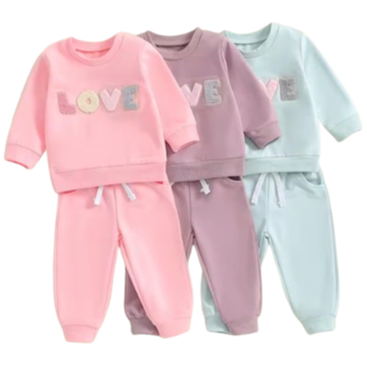 LOVE Patch Jogger Outfits (4 Colors) - PREORDER