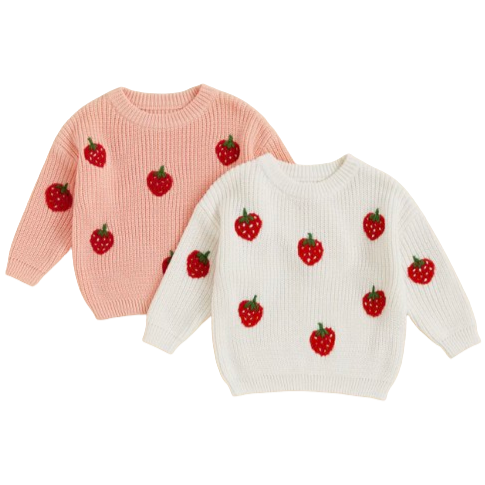 Strawberries Knit Sweaters (2 Colors) - PREORDER