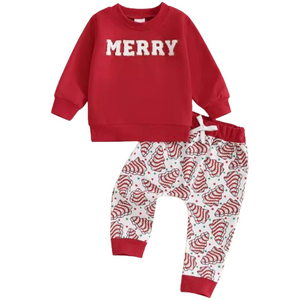 MERRY Christmas Tree Cakes Jogger Outfit - PREORDER