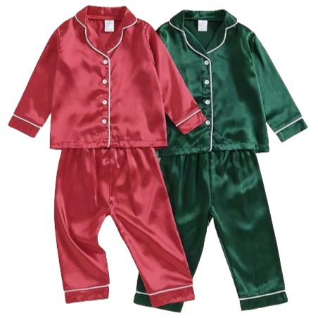 Christmas Silk Pajamas (2 Colors) - PREORDER