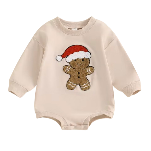 Santa Gingerbread Romper - PREORDER