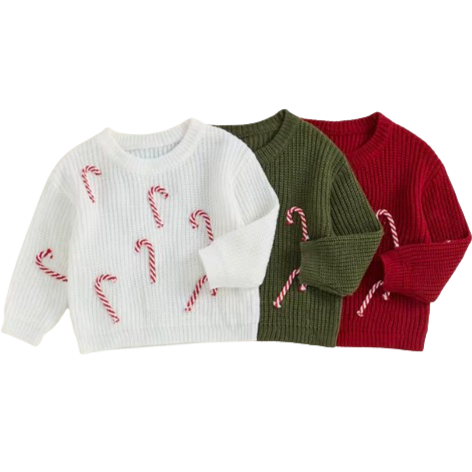 Candy Canes Knit Sweaters (3 Colors) - PREORDER